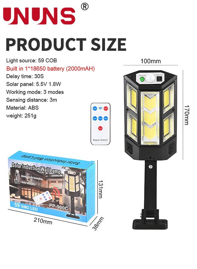 Led Solar Street Light,Led Remote Control Solar With Remote Control,3 Modes Waterproof Solar Flood Lights Lamp Outdoor For Yard,Garden,Path,Parking Lot