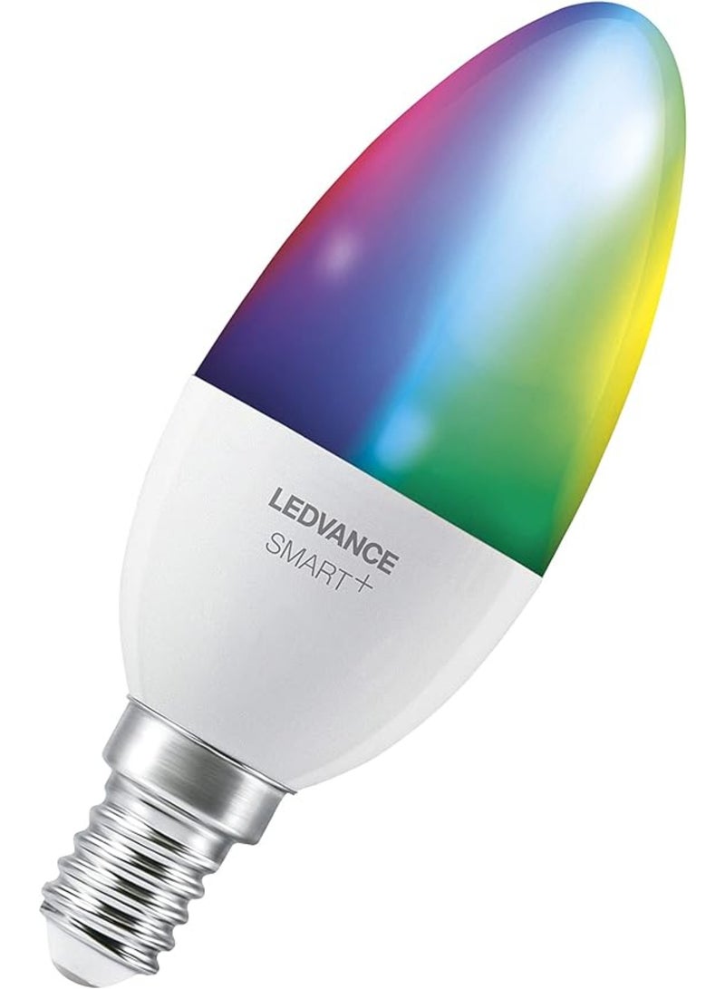 LEDVANCE Smart LEDLamp with WiFi Technology, Base: E14, Di mmable, Tunable White (2700-6500K), RGB Colors Changeable, Replaces Incandescent Lamps with 40 W, SMART+ WiFi Candle Multicolour, 1-Pack