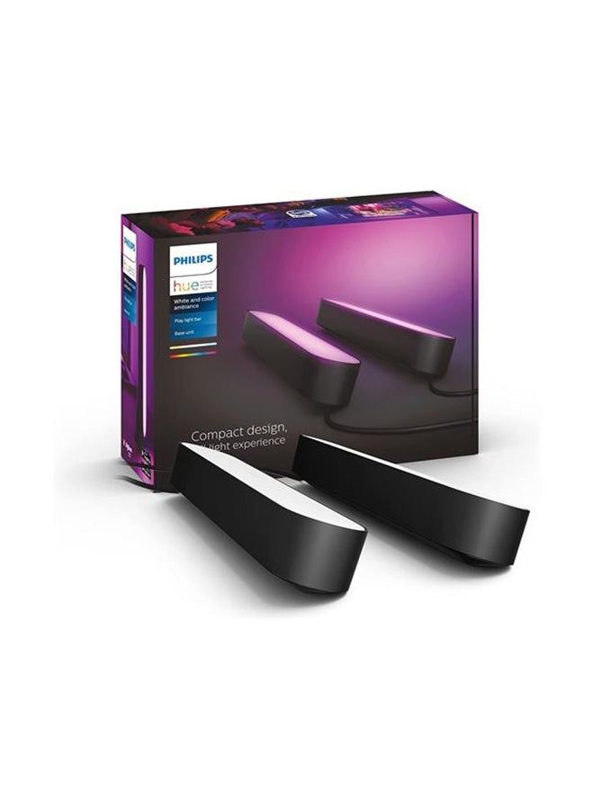 PHILIPS Hue Play White and Colour Ambiance Smart Light Entertainment Lighting for TV and Gaming (Works with Alexa, Google Assistant and Apple HomeKit), Black, 2 Count (Pack of 1) White & Color