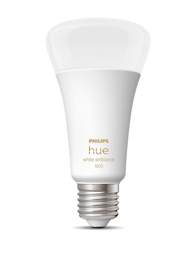 Philips Hue NEW White Ambiance Smart Light Bulb 100W - 1600 Lumen [E27 Edison Screw] With Bluetooth. Works with Alexa, Google Assistant and Apple Homekit Multi White