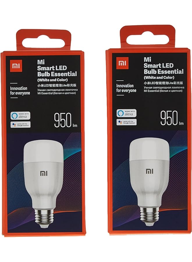 Mi Smart Led Bulb Essential (White And Color), 950Lm, Pack Of 2, 1, 2Pcs Mi Bulb