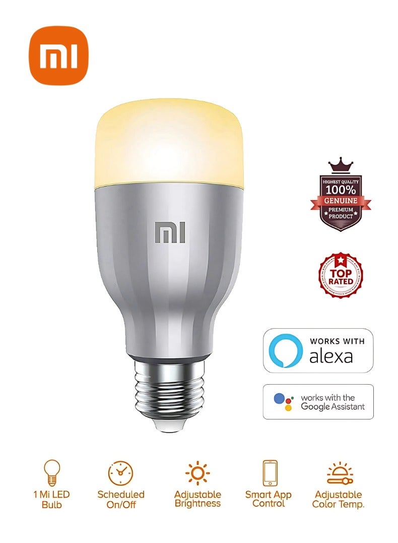 2Pcs Mi Smart Led Bulb Colorful 950 Lumens 9W Bulb Voice Control, Works With Alexa And Google Assistant (Upgraded Version)