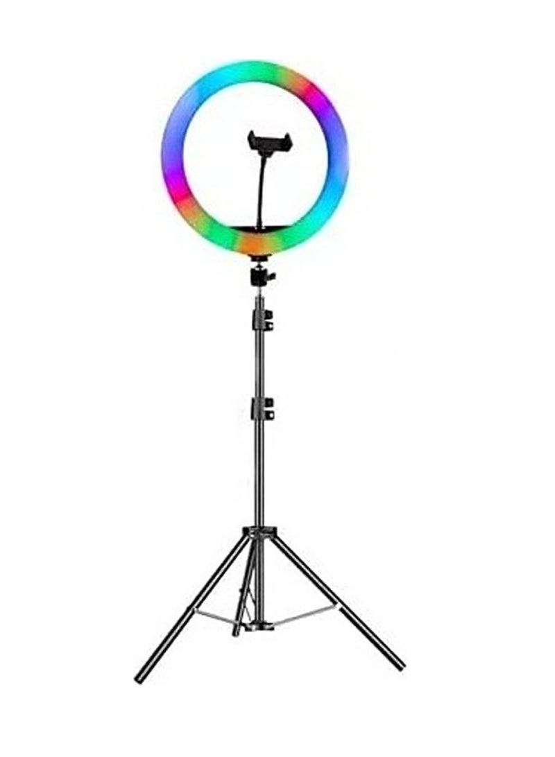 MJ-38 RGB LED Soft Ring Light Tripod Stand For Camera Smartphones Shooting Vlogging And Reels