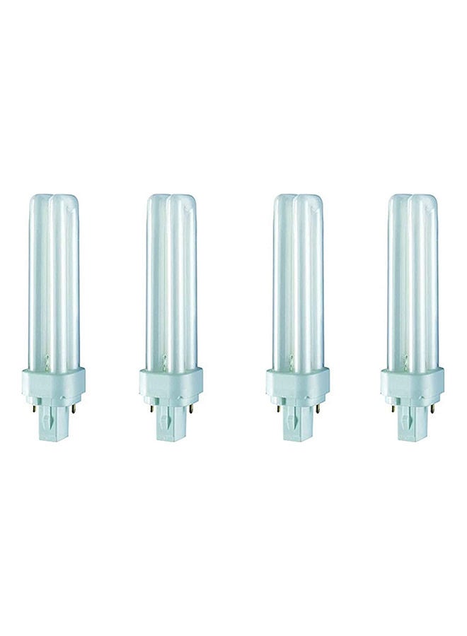 4-Piece Dulux D Home Decorative Durable  2 PIN G24d-2 18W 1200lm Fluorescent Lamp Cool White