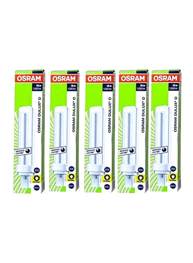 Long Lasting Home Decorative High Quality and Durable Fluorescent Lamp Energy Saver 2 Pin CFL Bulb - 18 W white 25.4 x 25.4 x 25.4cm