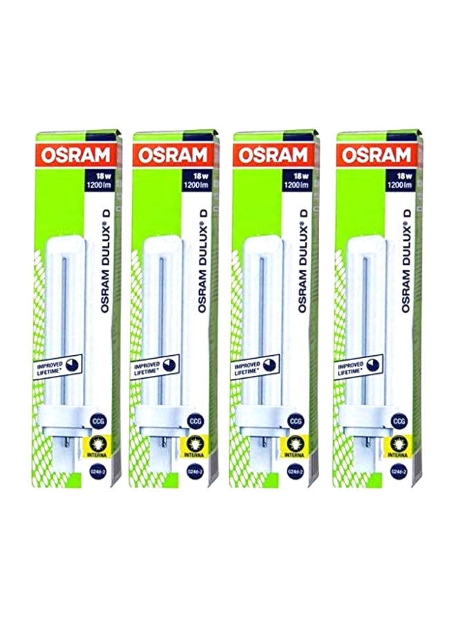 Long Lasting Home Decorative High Quality and Durable Fluorescent Lamp Energy Saver 2 Pin CFL Bulb - 18 W white 25.4 x 25.4 x 25.4cm