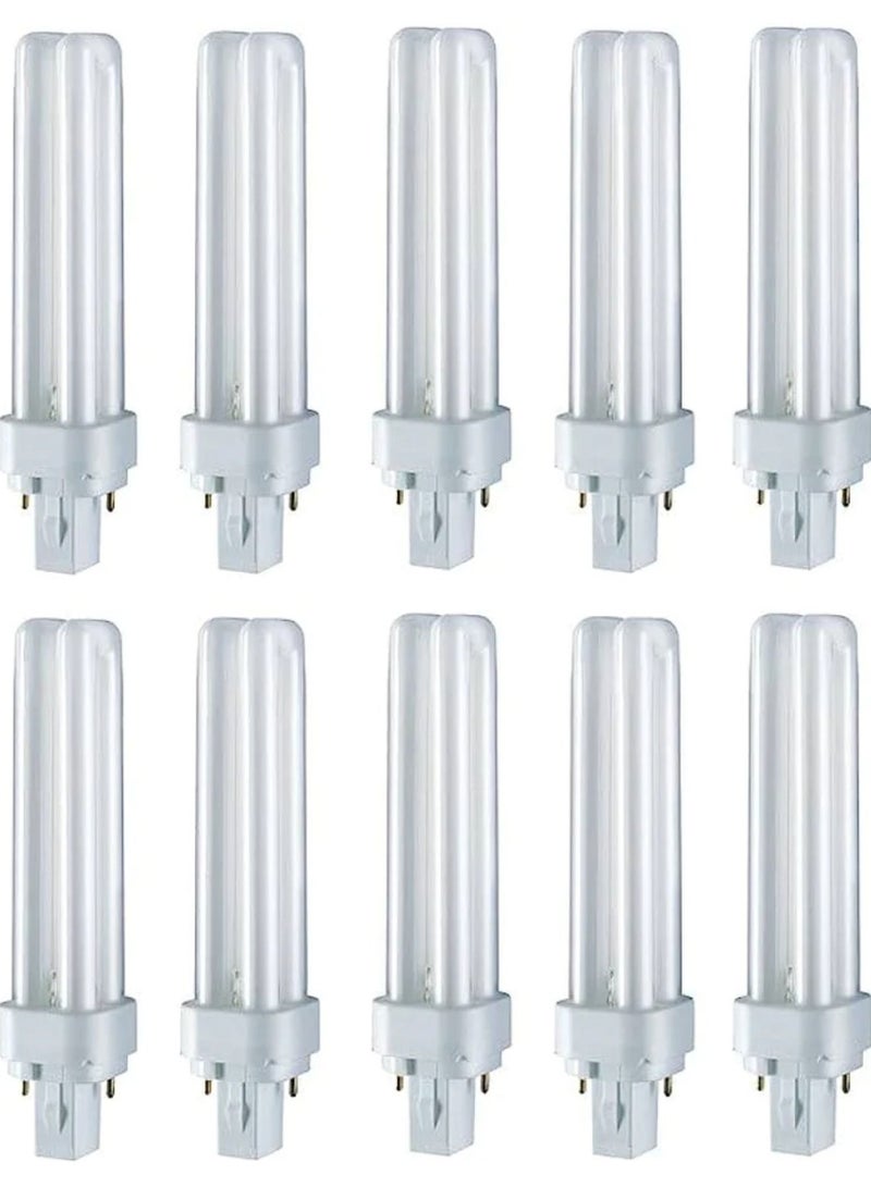 Osram Compact Fluorescent Lamp 18 W 2 Pin Warm White, Pack of 10