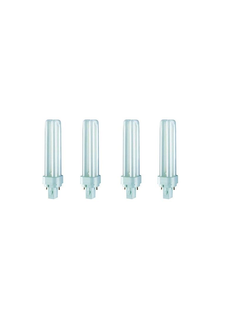 Osram Dulux D Home Decorative Durable Fluorescent Lamp (G24d-2 18W 840 4000K 1200lm) 2 PIN Pack of 4, luminous flux - COOL WHITE