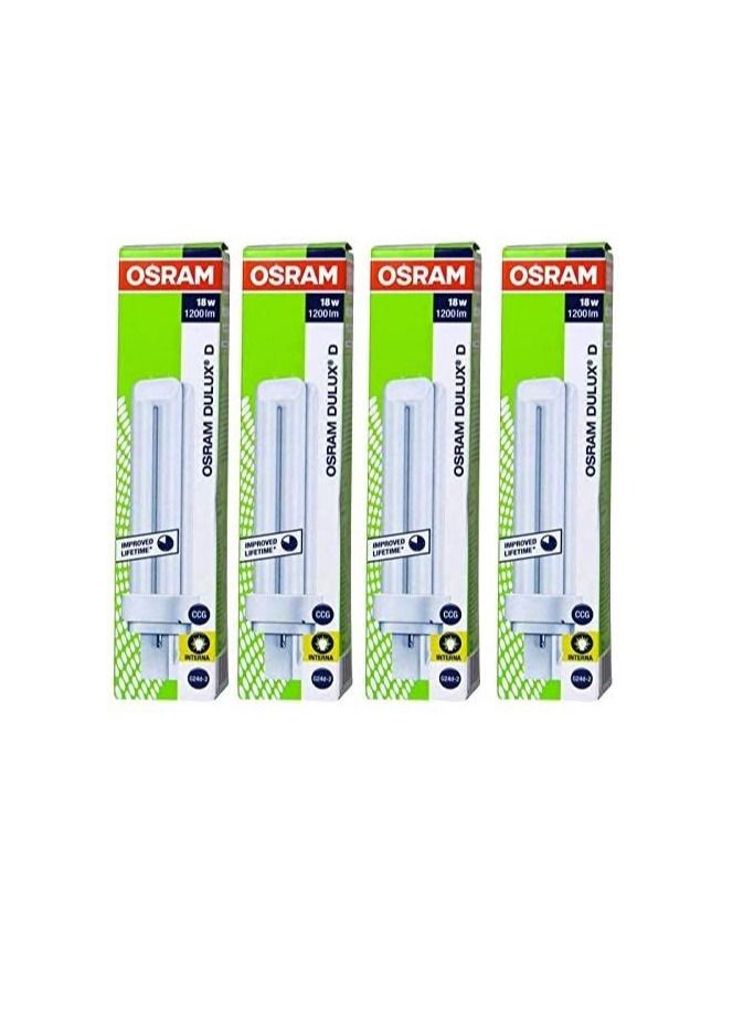 Osram Long Lasting Home Decorative High Quality, Durable Fluorescent Lamp Energy Saver 2 Pin CFL Bulb - 18 W (Pack Of 5) WARM WHITE