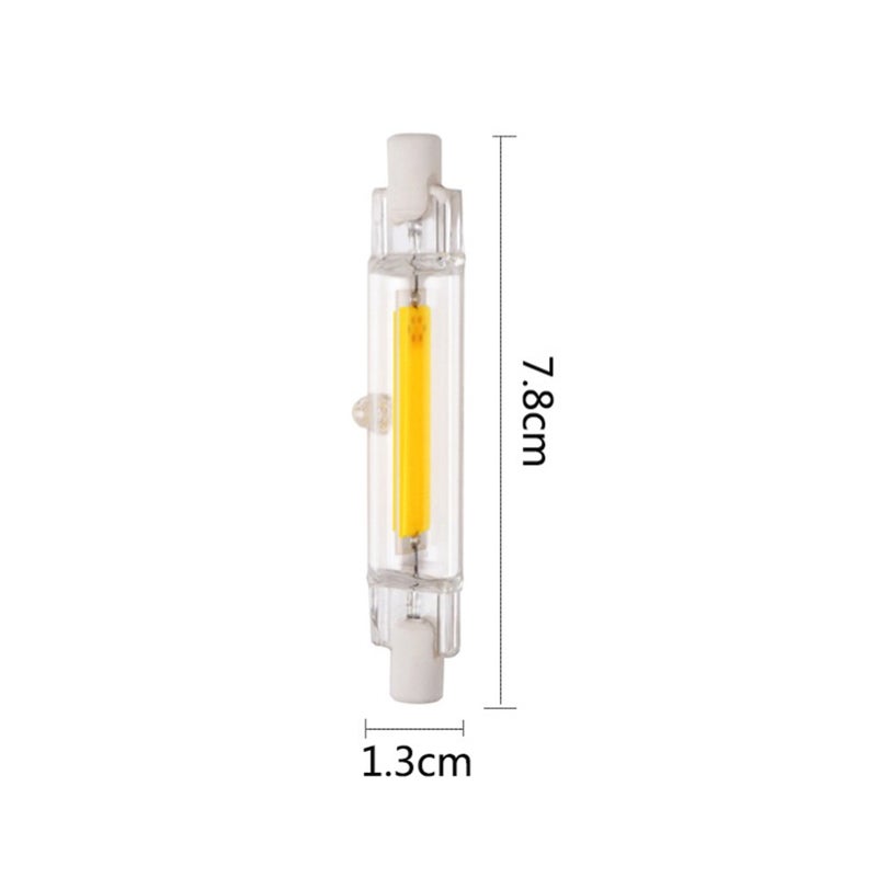 Glass Tube R7S COB LED Bulb 78mm 5W Cold White Cool white 8.00*1.60*1.60cm