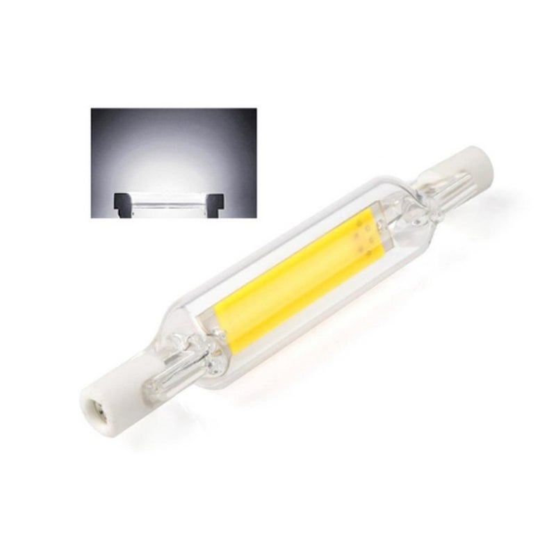 Glass Tube R7S COB LED Bulb 78mm 5W Cold White Cool white 8.00*1.60*1.60cm