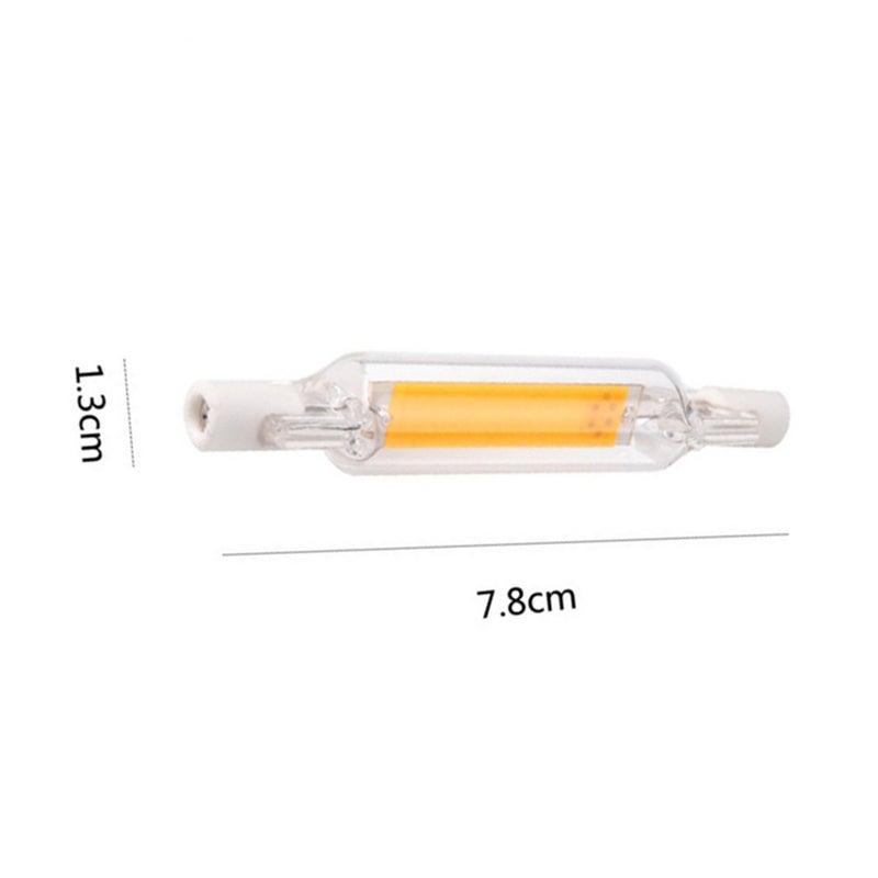 Glass Tube R7S COB LED Bulb 78mm 5W Warm white 8.00*1.60*1.60cm