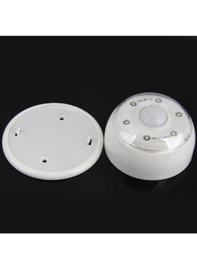 6 LED PIR Sensor Motion Detector Lamp White 9x3x9cm