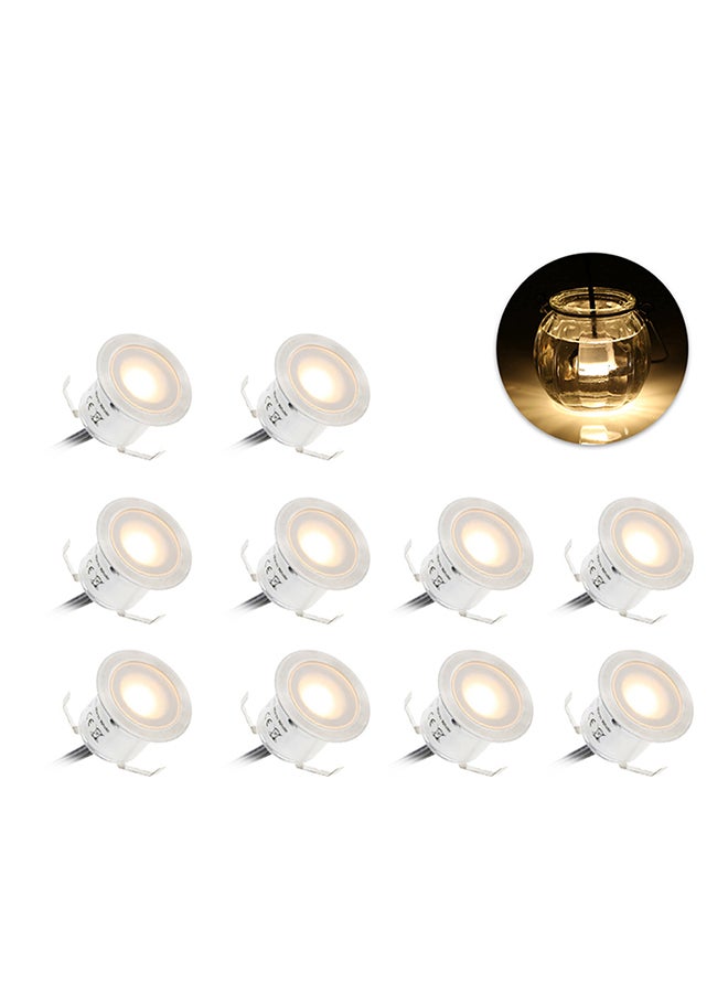 10 Piece LED Deck Lights 6W Silver 28.0 X 15.5 X 6.0cm