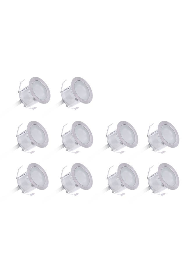 10 Piece LED Deck Lights 6W Silver 28.0 X 15.5 X 6.0cm