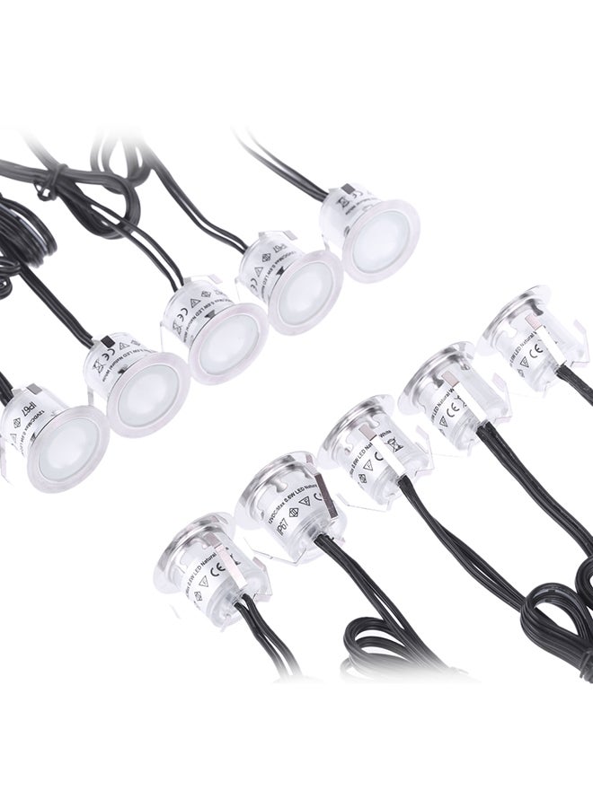 10-Piece Underground LED Deck Lights Multicolour 0.678kg