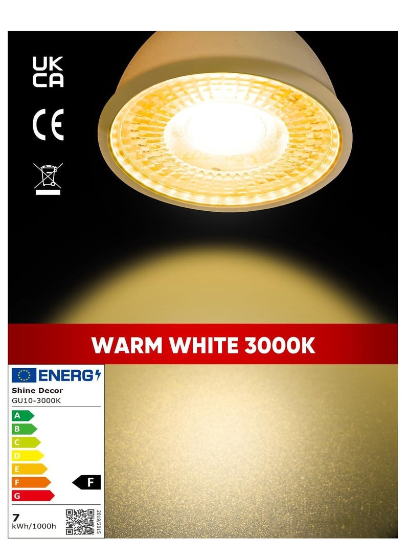GU10 LED Bulbs10 Packs Warm White Non Dimmable Energy Saving Spotlight Bulbs Halogen LED Light Bulbs Equivalent 38° Beam Angle