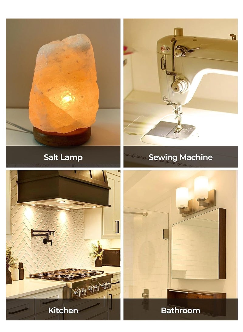 E14 LED Fridge Light Bulb 4 Packs LED Light Bulbs Warm White Halogen Lamp Replacement for Extractor Hood Sewing Machine Freezer Salt Lamp Bulb