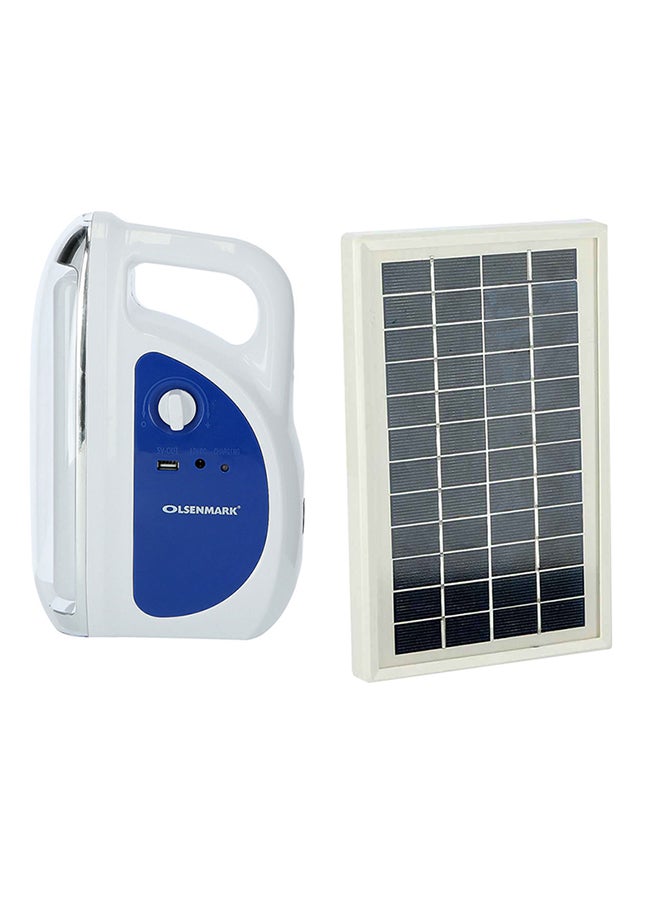 Rechargeable LED Emergency Lantern With Solar Panel Blue/White