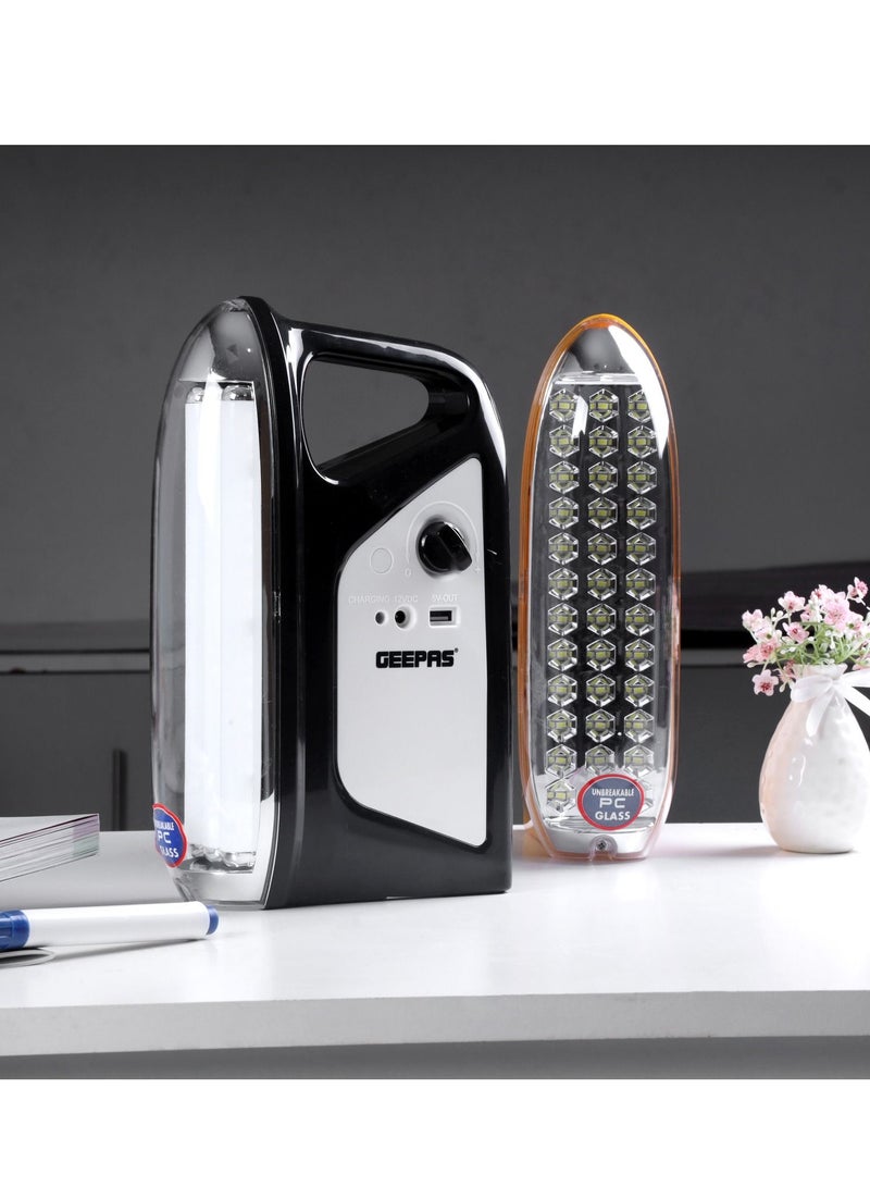 Lantern 200 Hours Working with Automatic Lighting  Emergency LED Lantern, Set Of 2, Rechargeable Battery, DC 12V Solar Input, High And Low Liught Option, Overheat & Over Discharge Protected