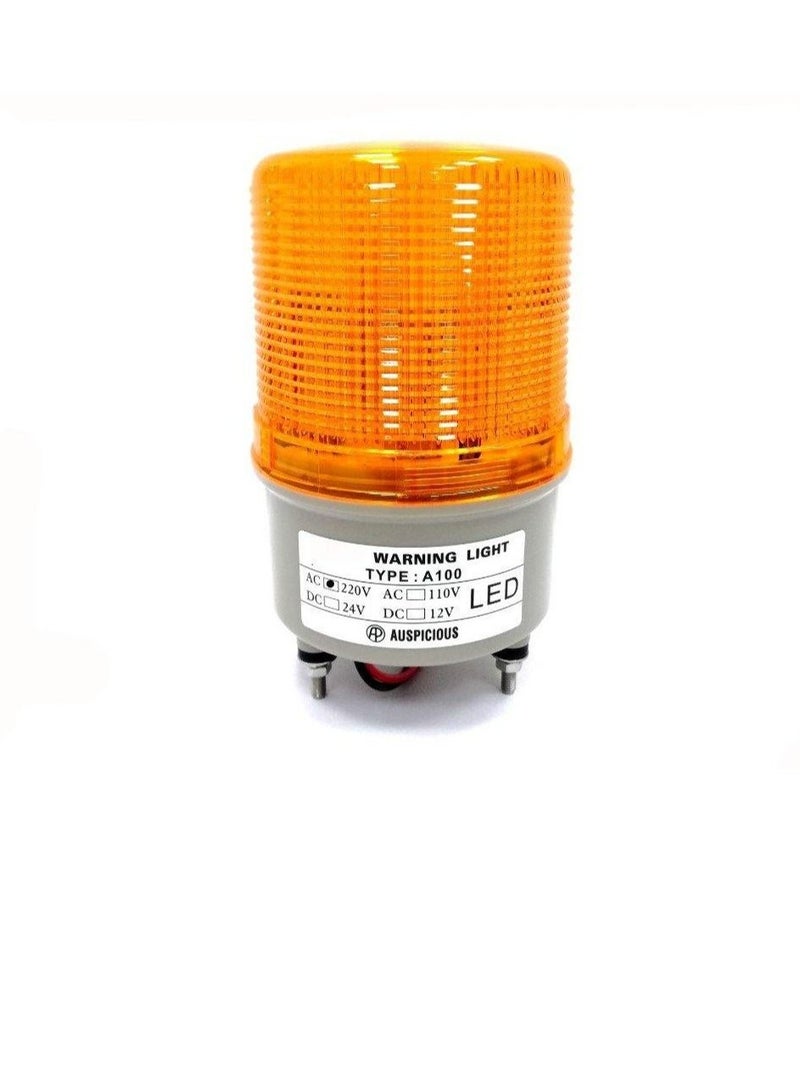 Rotating Beacon Light LED Yellow Screw Mount Base A100 220VAC