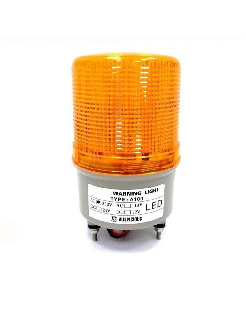 Rotating Beacon Light LED Yellow Screw Mount Base A100 220VAC