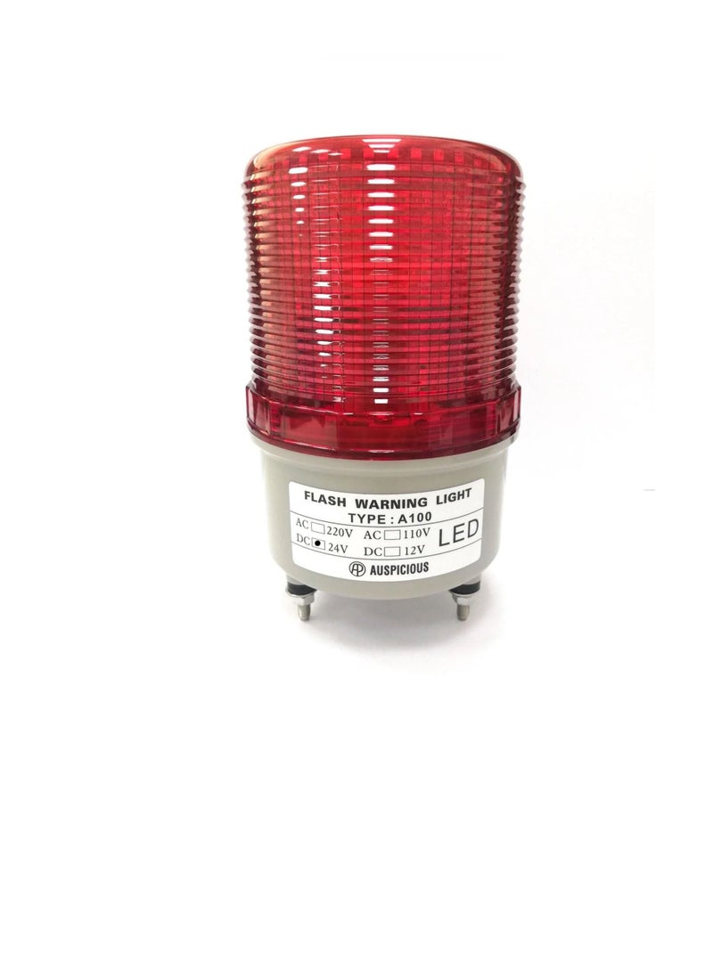 Red LED Beacon Light Flashing Type Screw Mount Base A100F Auspicious 12VDC