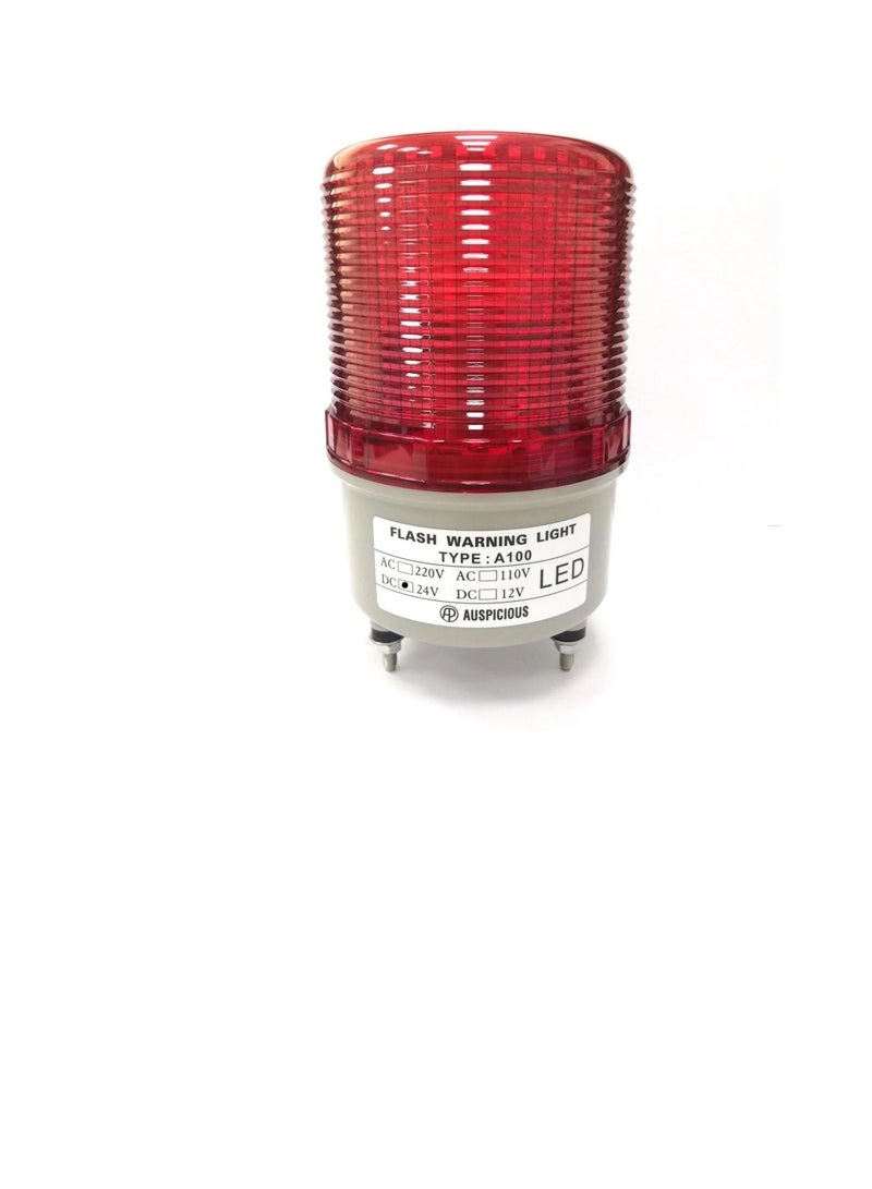 Red LED Beacon Light Flashing Type Screw Mount Base A100F Auspicious 12VDC