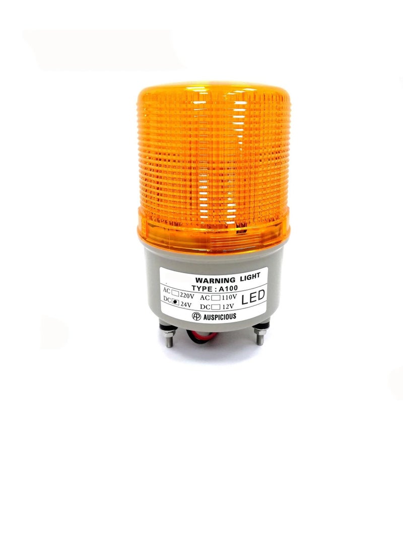 Rotating Beacon Light LED Yellow Screw Mount Base A100 24VDC