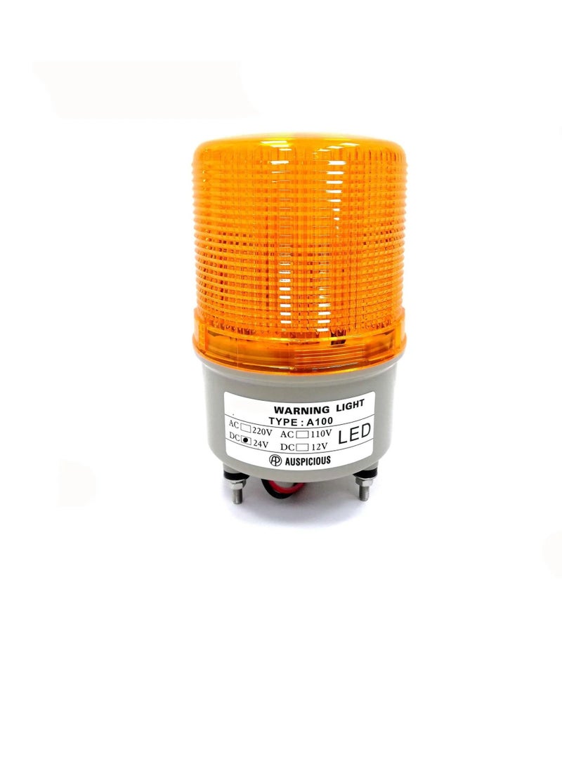 Rotating Beacon Light LED Yellow Screw Mount Base A100 24VDC