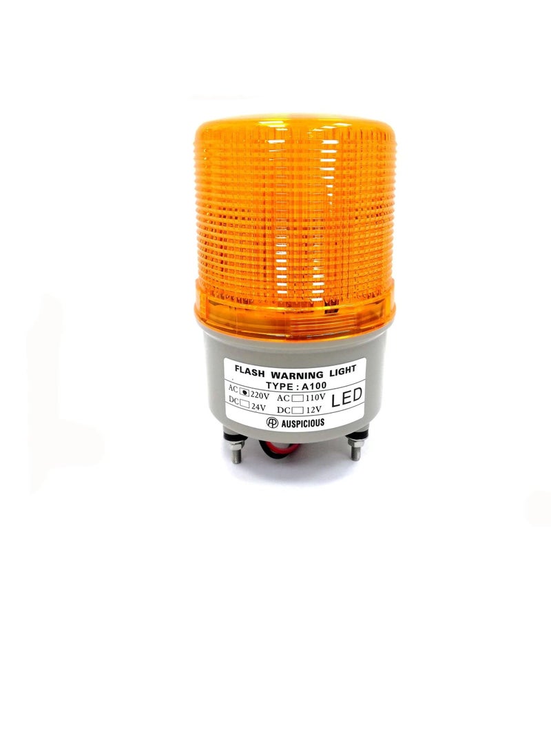 Amber Flashing Beacon Light LED Screw Base A100F 4 VDC