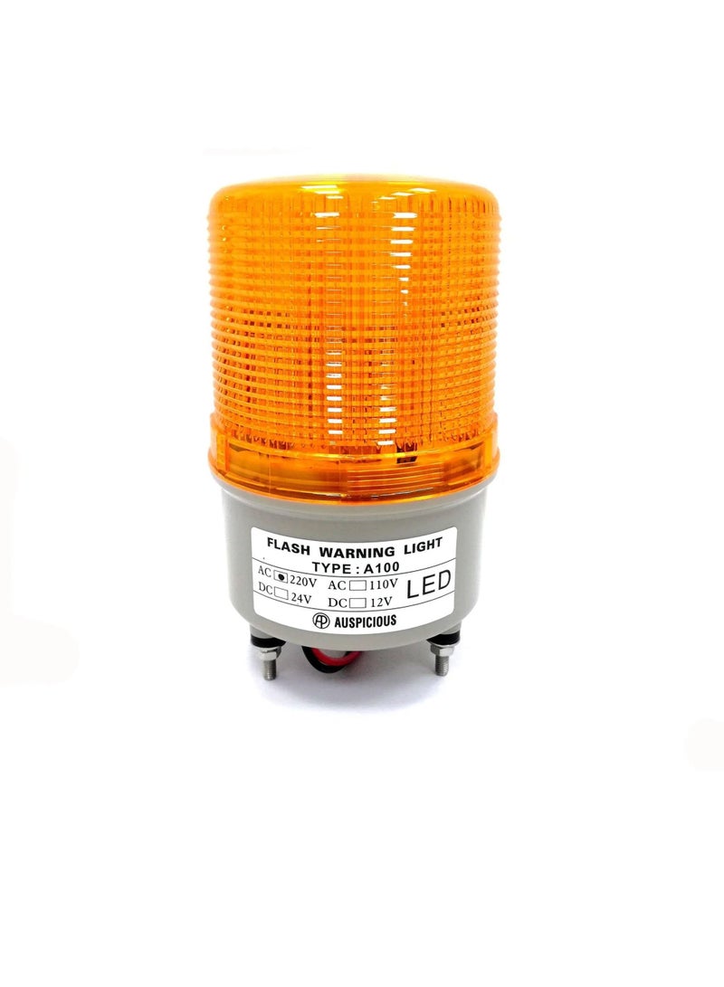 Amber Flashing Beacon Light LED Screw Base A100F 4 VDC