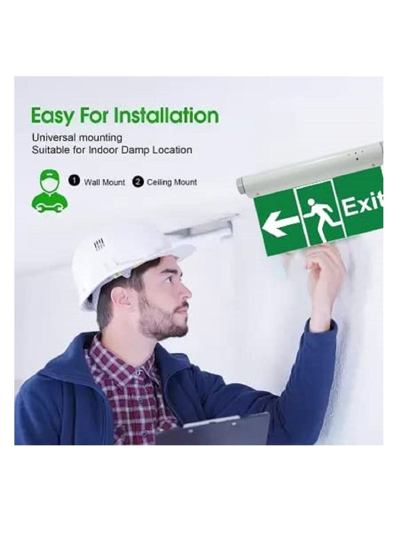 RACO RR Escape LED Sign Emergency Exit Light with Battery Backup , Acrylic Clear Panel Exit Sign (Exit Left)