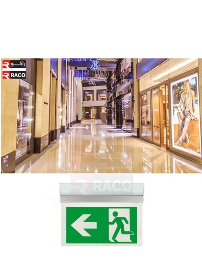 RACO ESP Duceri Wall Celing Mounted Emergency Exit Sign Board 2W LED Exit Left