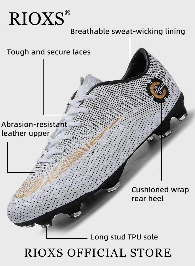 Men's Soccer Shoes Professional Competition Football Boots Training Boy's Outdoor Non-Slip Sneakers For Kids Lightweight Teenagers Adults