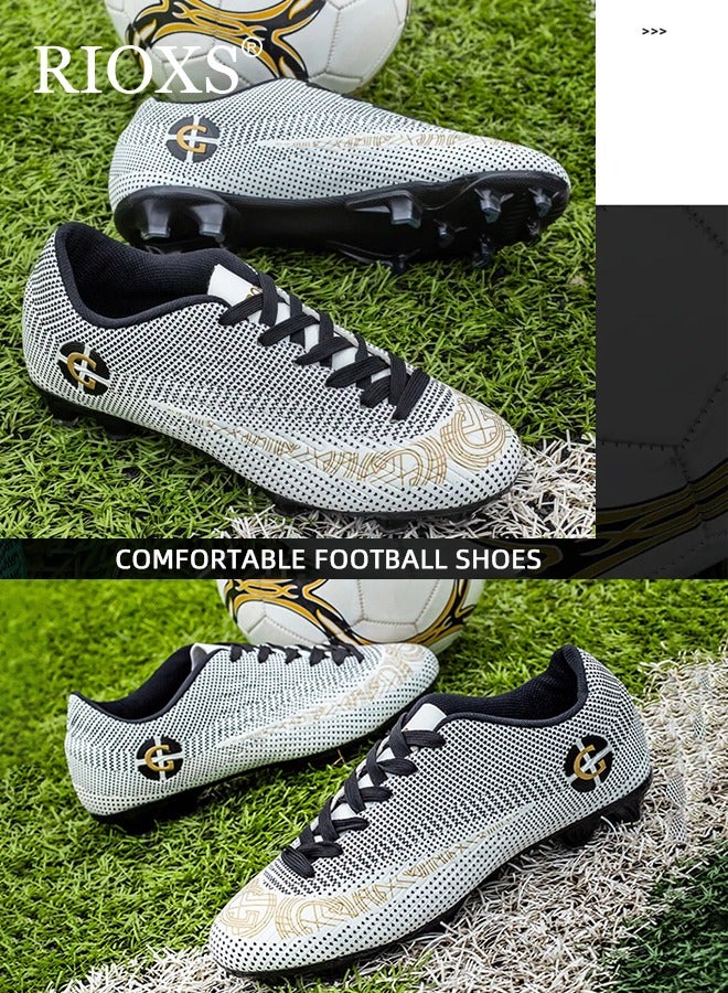Men's Soccer Shoes Professional Competition Football Boots Training Boy's Outdoor Non-Slip Sneakers For Kids Lightweight Teenagers Adults