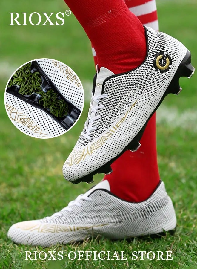 Men's Soccer Shoes Professional Competition Football Boots Training Boy's Outdoor Non-Slip Sneakers For Kids Lightweight Teenagers Adults