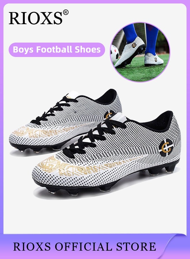 Men's Soccer Shoes Professional Competition Football Boots Training Boy's Outdoor Non-Slip Sneakers For Kids Lightweight Teenagers Adults