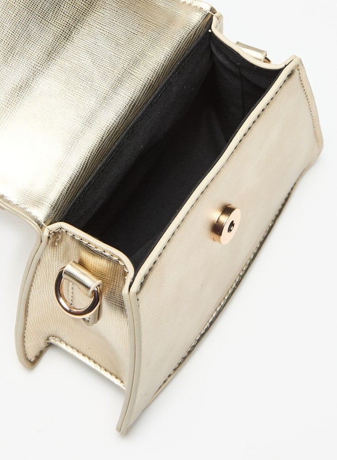 Solid Satchel Bag with Handle and Magnetic Closure