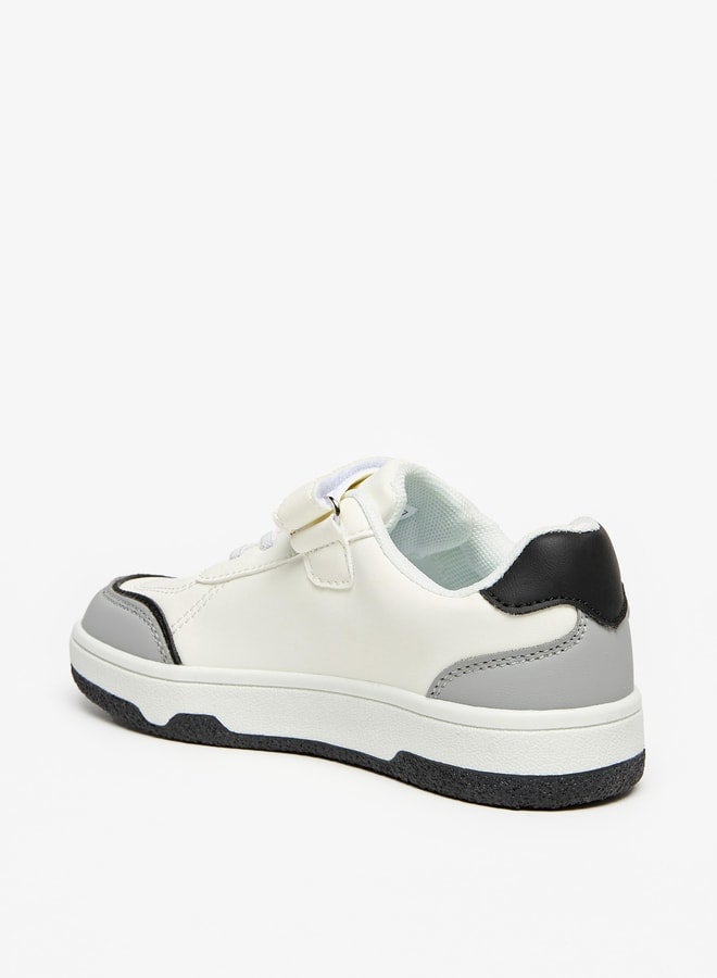 Colourblock Sneakers with Hook and Loop Closure