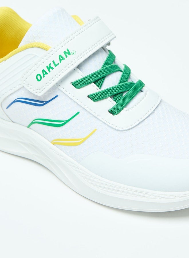 Panelled Walking Shoes with Hook and Loop Closure