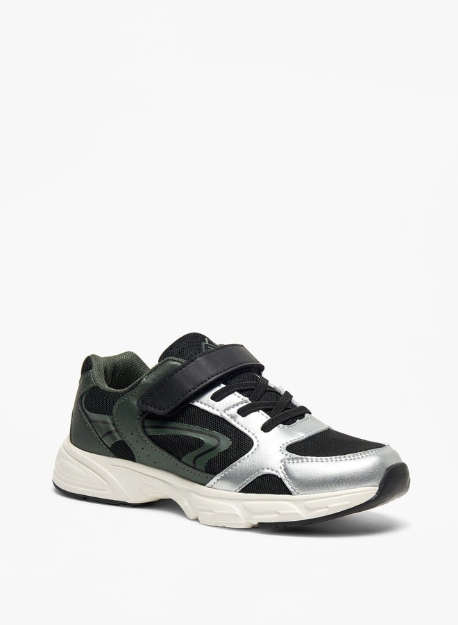 Panelled Sneakers with Hook and Loop Closure