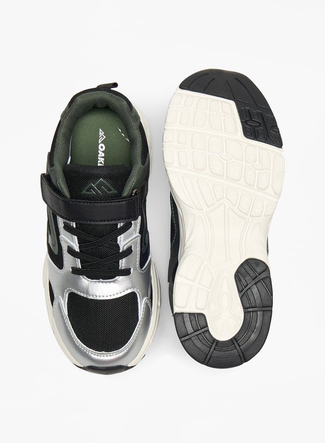 Panelled Sneakers with Hook and Loop Closure