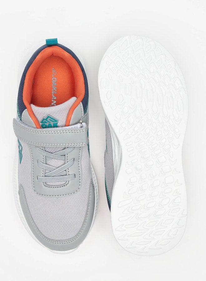 Panelled Sports Shoes with Hook and Loop Closure