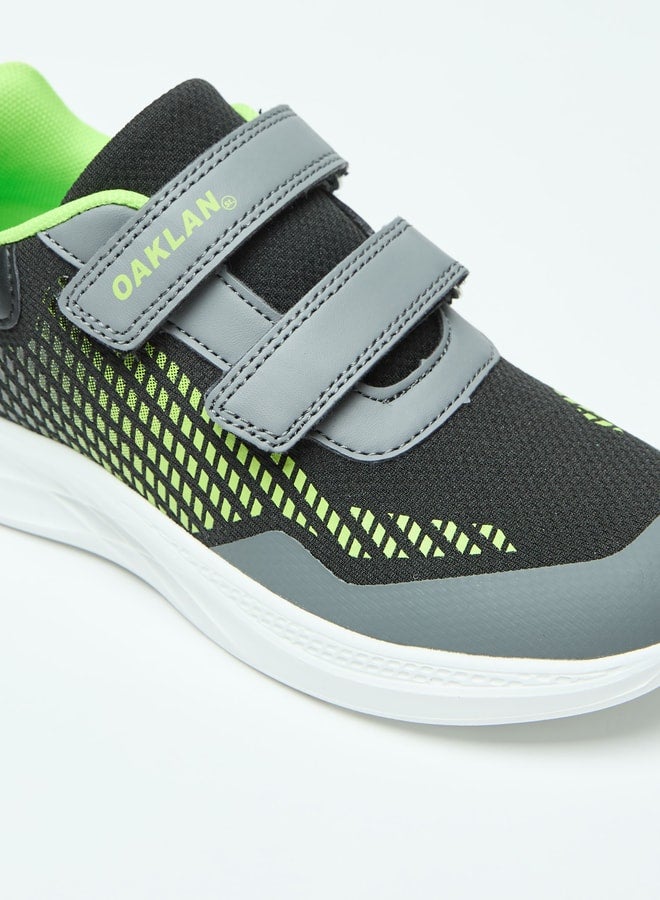 Mesh Textured Sports Shoes with Hook and Loop Closure