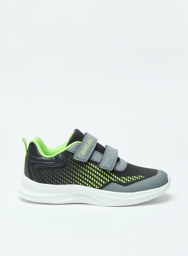 Mesh Textured Sports Shoes with Hook and Loop Closure