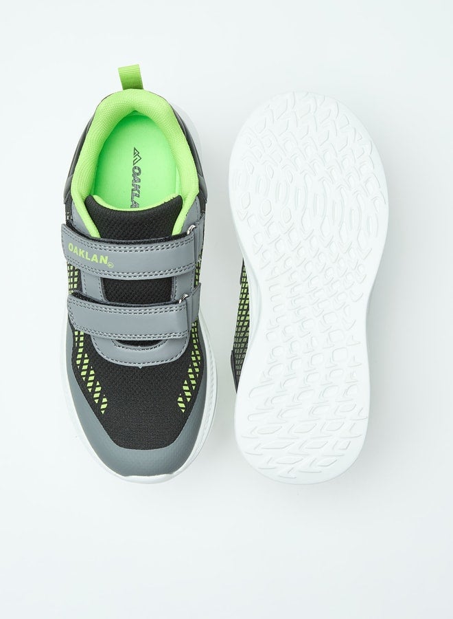 Mesh Textured Sports Shoes with Hook and Loop Closure