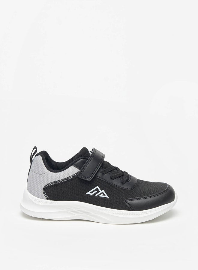 Panelled Sports Shoes with Hook and Loop Closure