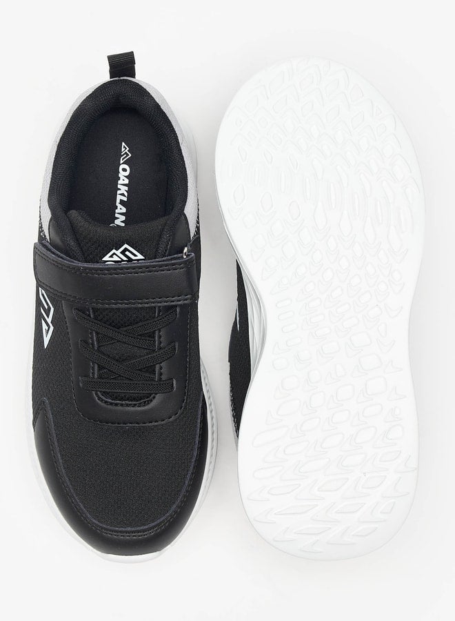 Panelled Sports Shoes with Hook and Loop Closure