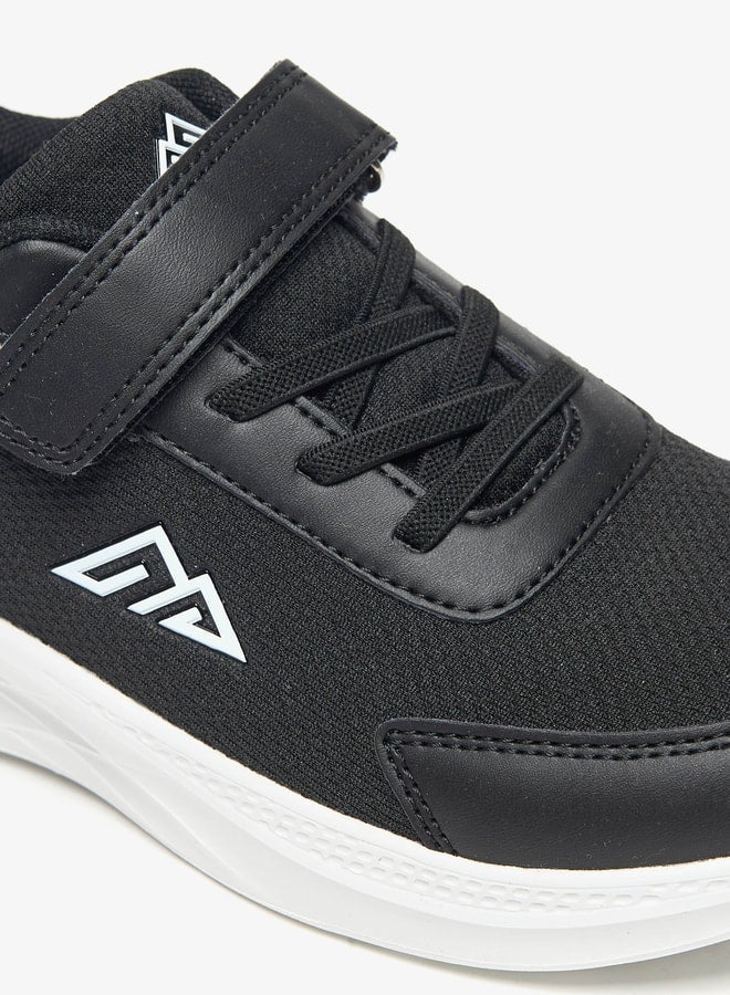 Panelled Sports Shoes with Hook and Loop Closure